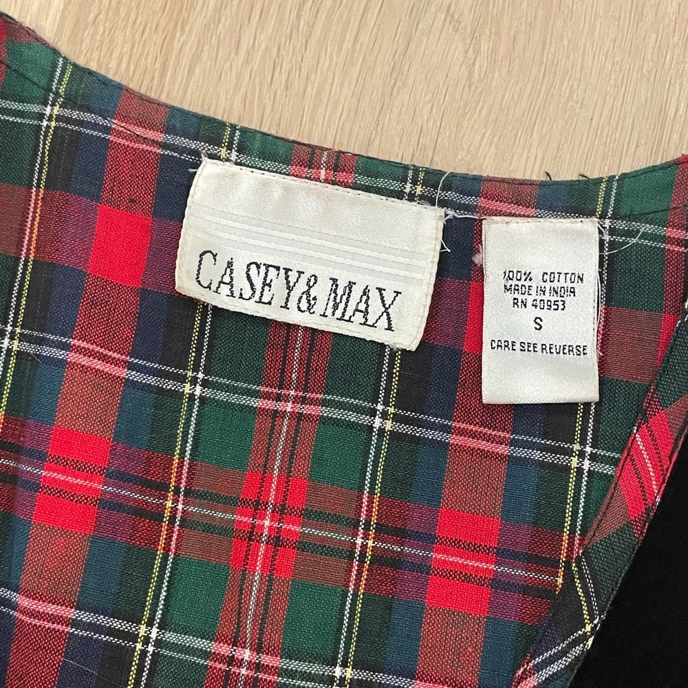 Holiday Plaid Vest with Festive Appliqués - Picture 2 of 8